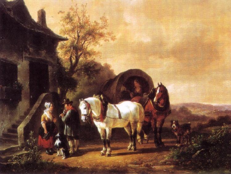 Wouterus Verschuur Waiting before the inn